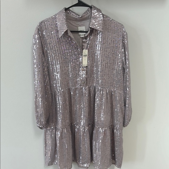Anthropologie Dresses & Skirts - The Bettina Tiered Shirt Dress by Maeve: Mini Sequin Edition